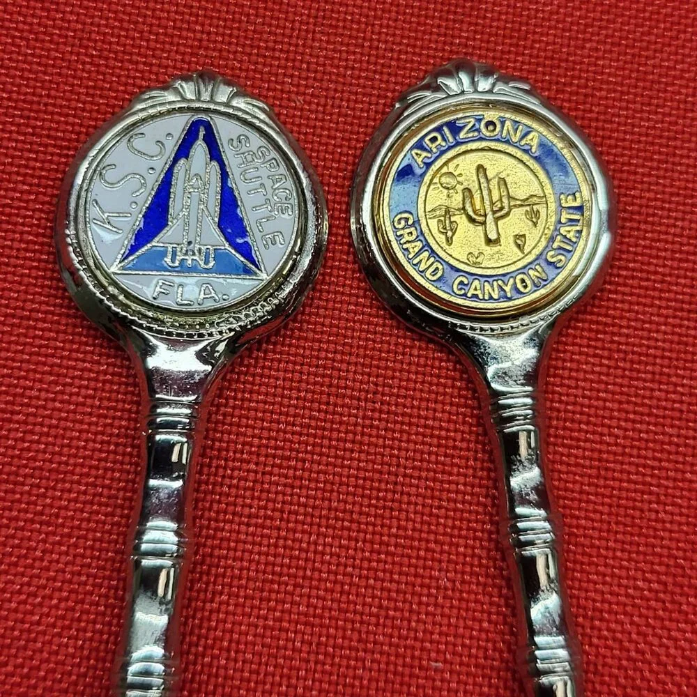 VTG Collector Silver Plated Florida & Arizona Souvenir Spoons Lot of 2